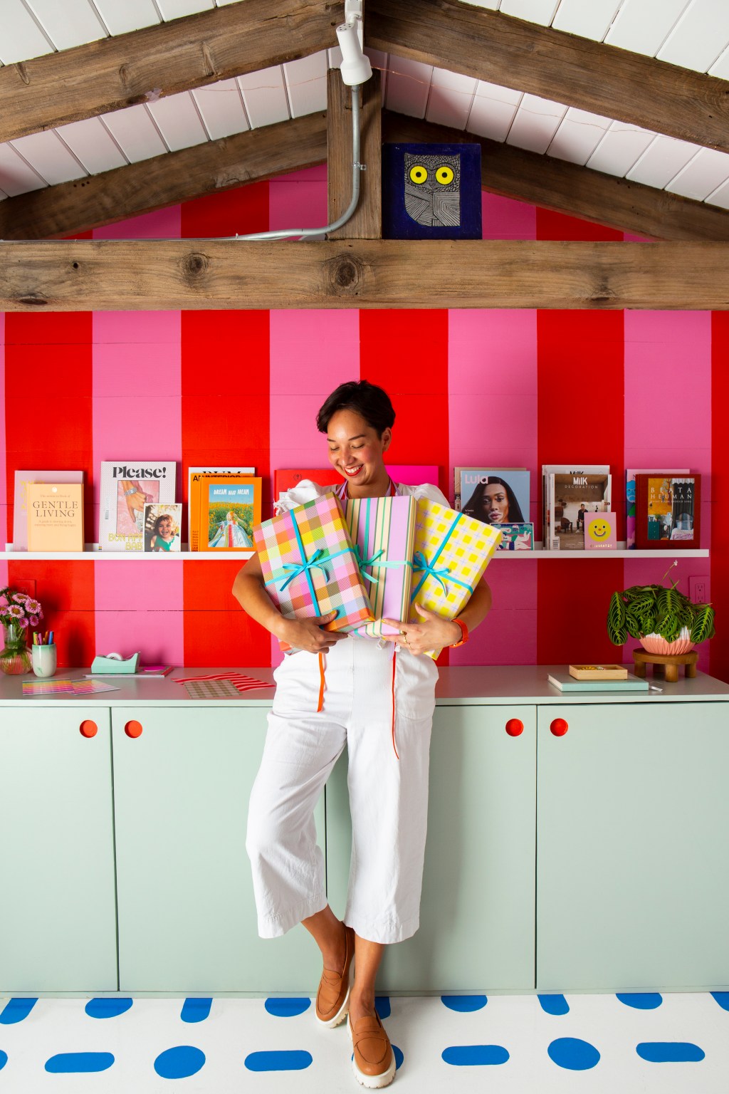 photograph of Andrea Ramirez in her studio in San Rafael, CA. Photography and styling by Naomi Julia Satake